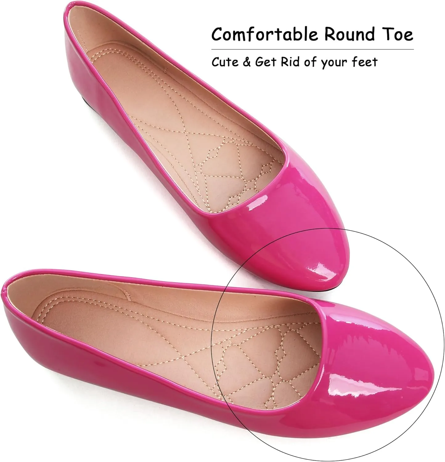 SAILING LU Pointy Toe Shoes Women Ballet Flats Comfort Solid Flat Shoes for Women Work Slip On Moccasins