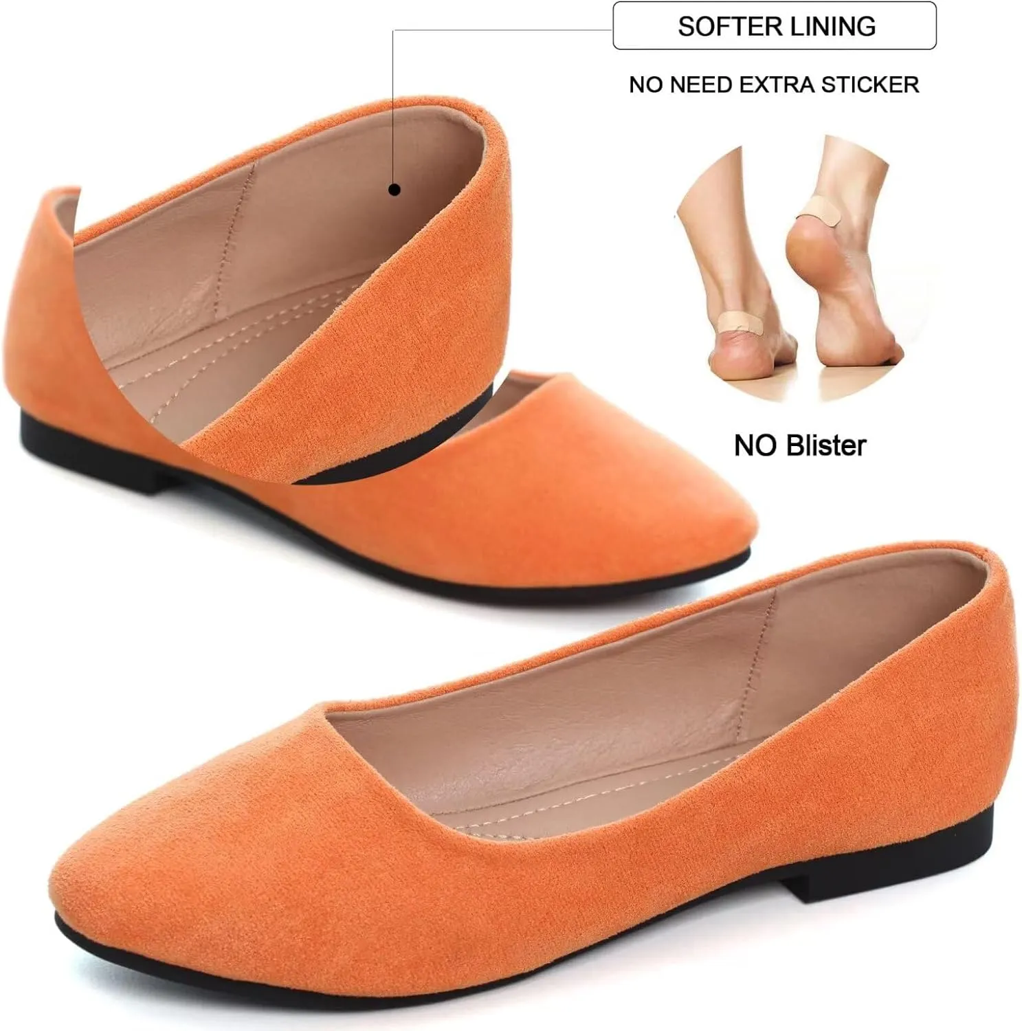 SAILING LU Pointy Toe Shoes Women Ballet Flats Comfort Solid Flat Shoes for Women Work Slip On Moccasins