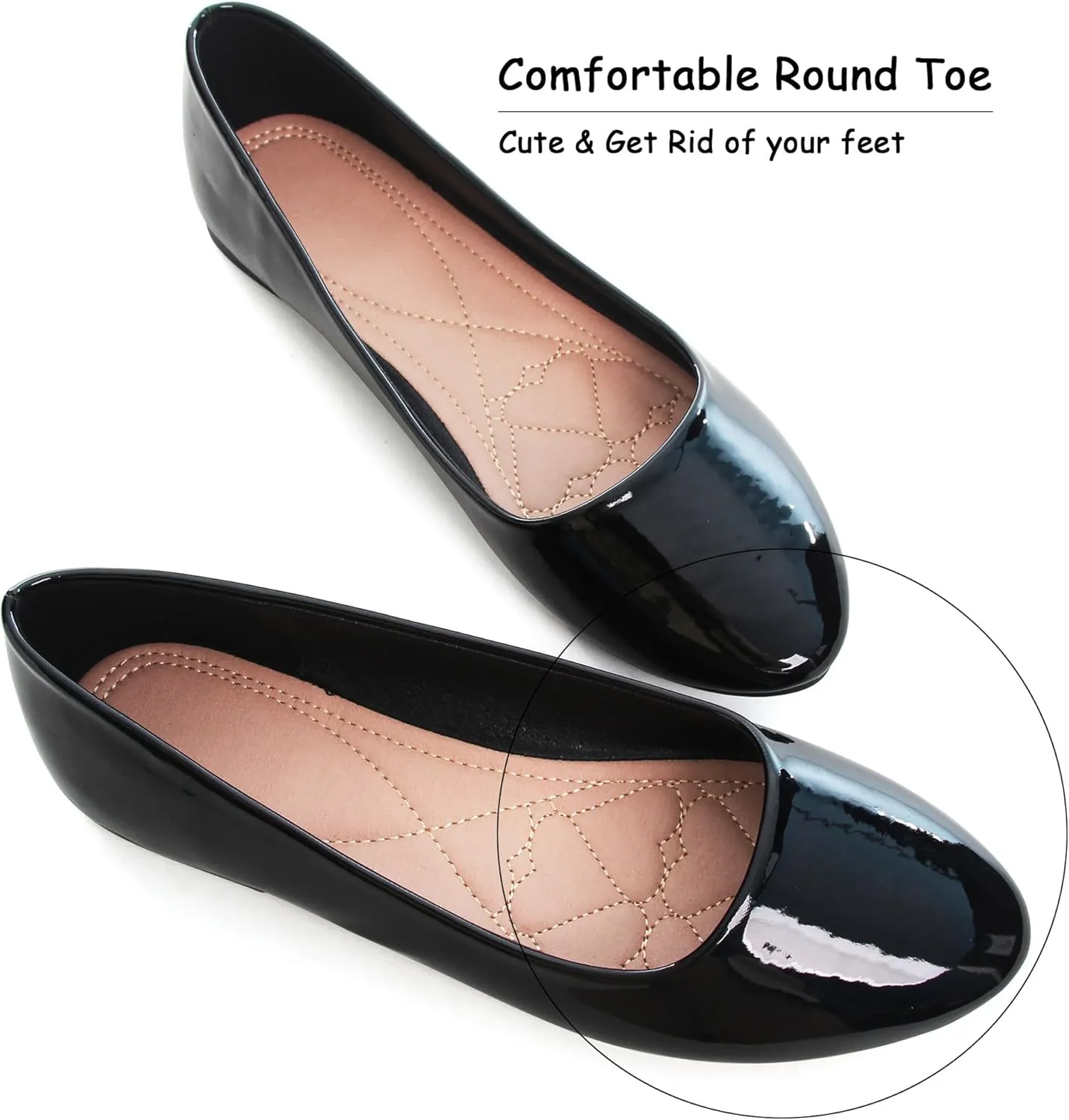 SAILING LU Pointy Toe Shoes Women Ballet Flats Comfort Solid Flat Shoes for Women Work Slip On Moccasins
