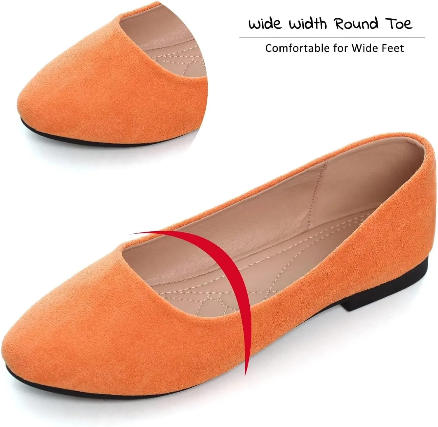 SAILING LU Pointy Toe Shoes Women Ballet Flats Comfort Solid Flat Shoes for Women Work Slip On Moccasins