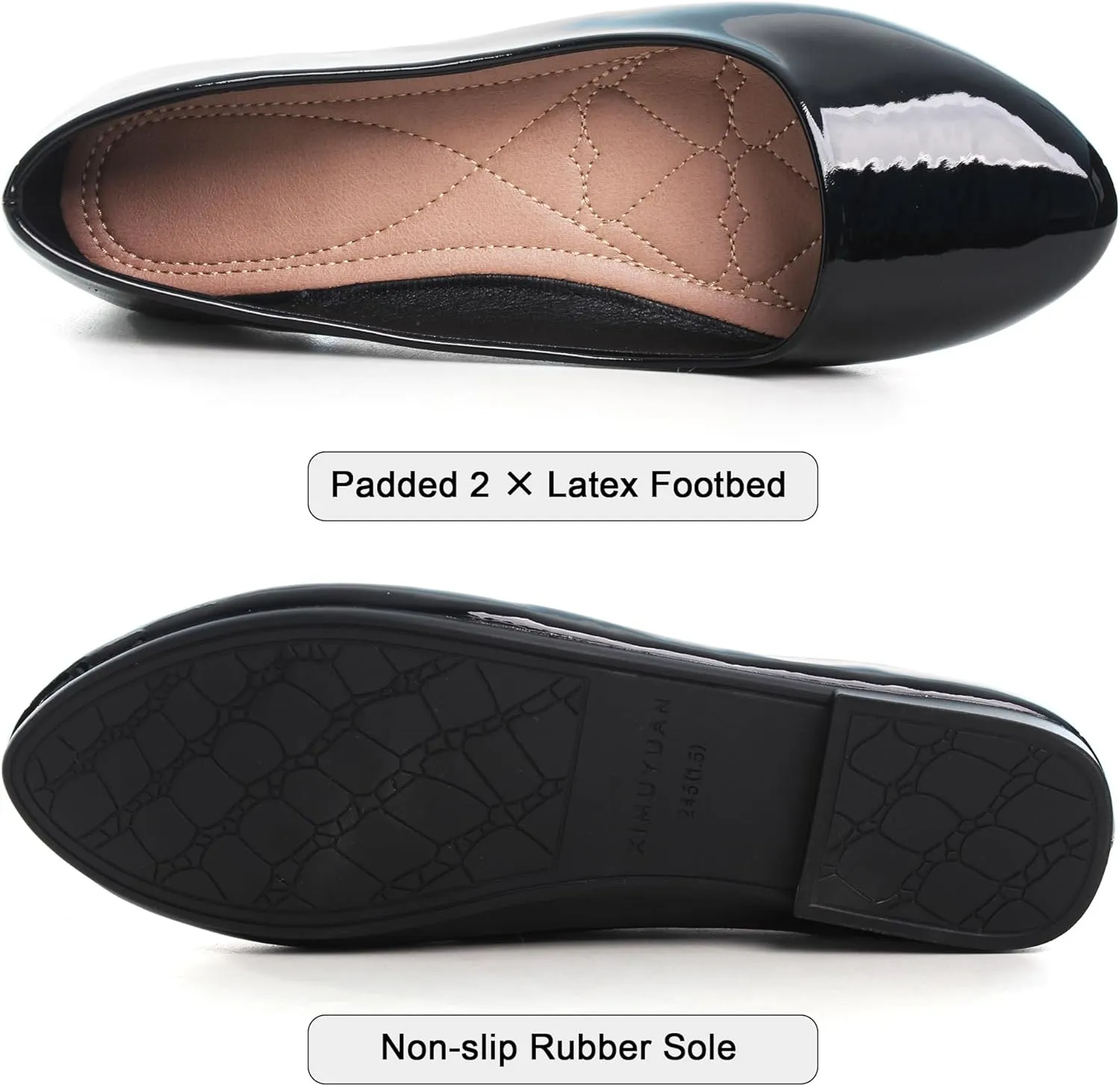 SAILING LU Pointy Toe Shoes Women Ballet Flats Comfort Solid Flat Shoes for Women Work Slip On Moccasins