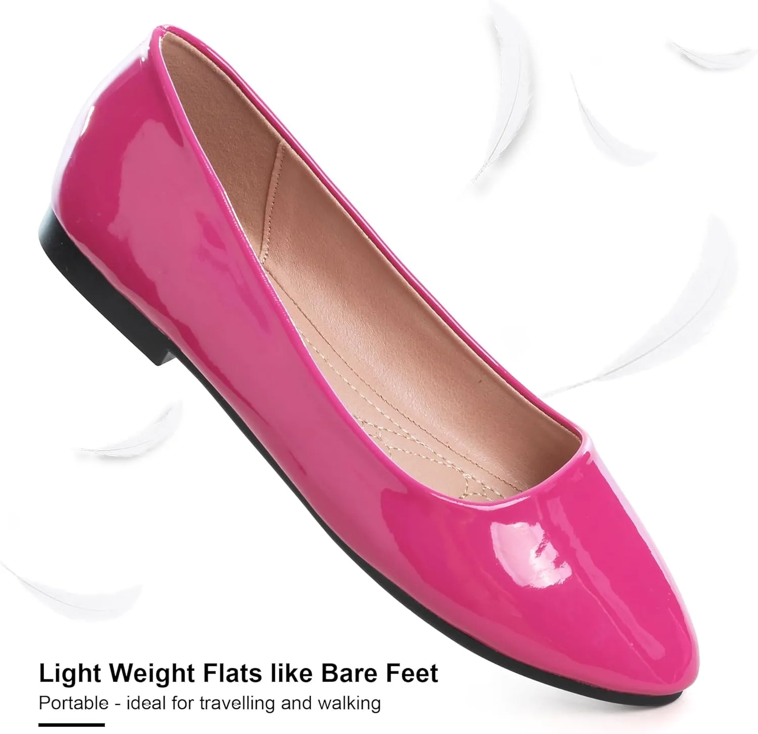 SAILING LU Pointy Toe Shoes Women Ballet Flats Comfort Solid Flat Shoes for Women Work Slip On Moccasins