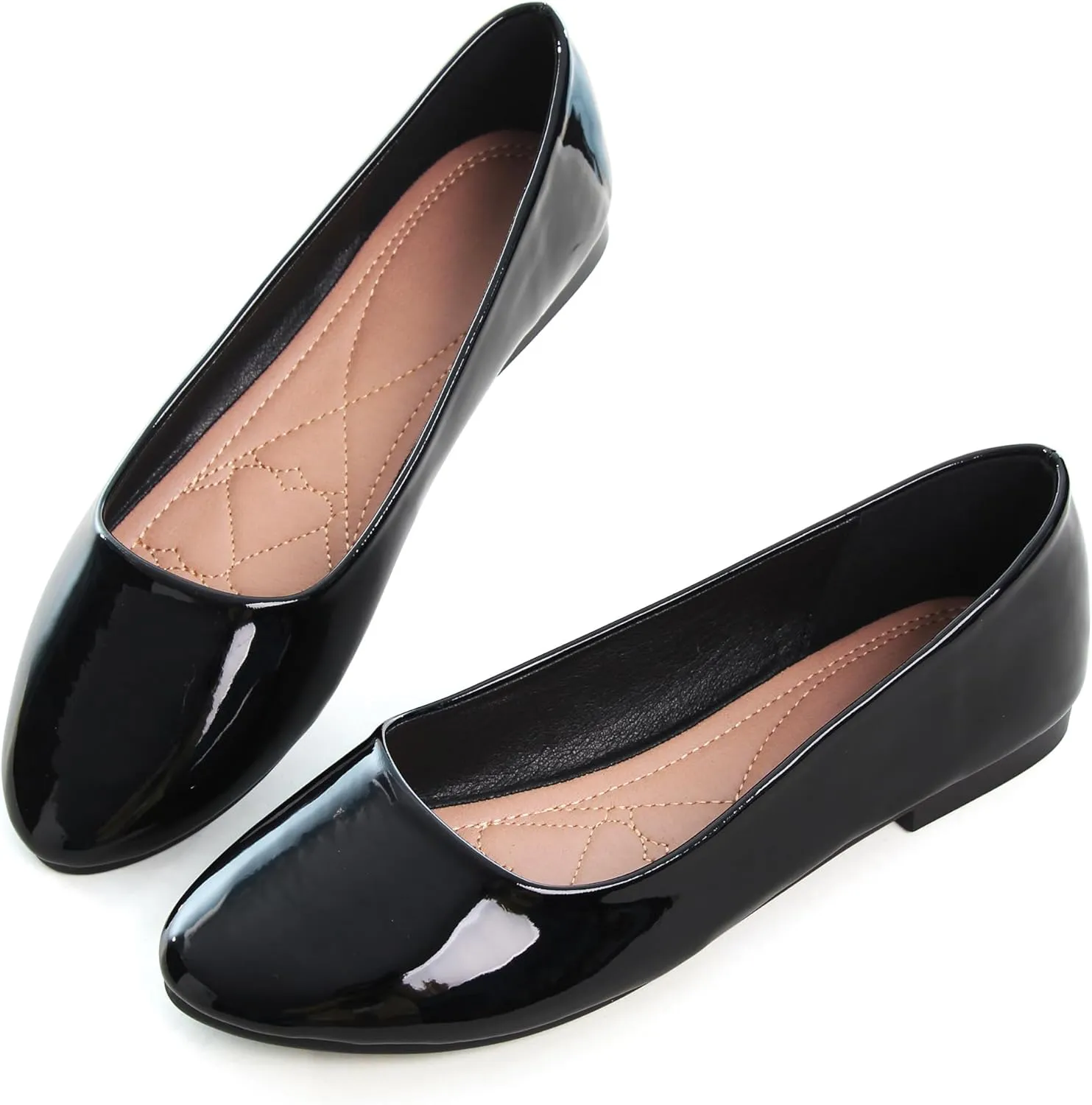SAILING LU Pointy Toe Shoes Women Ballet Flats Comfort Solid Flat Shoes for Women Work Slip On Moccasins