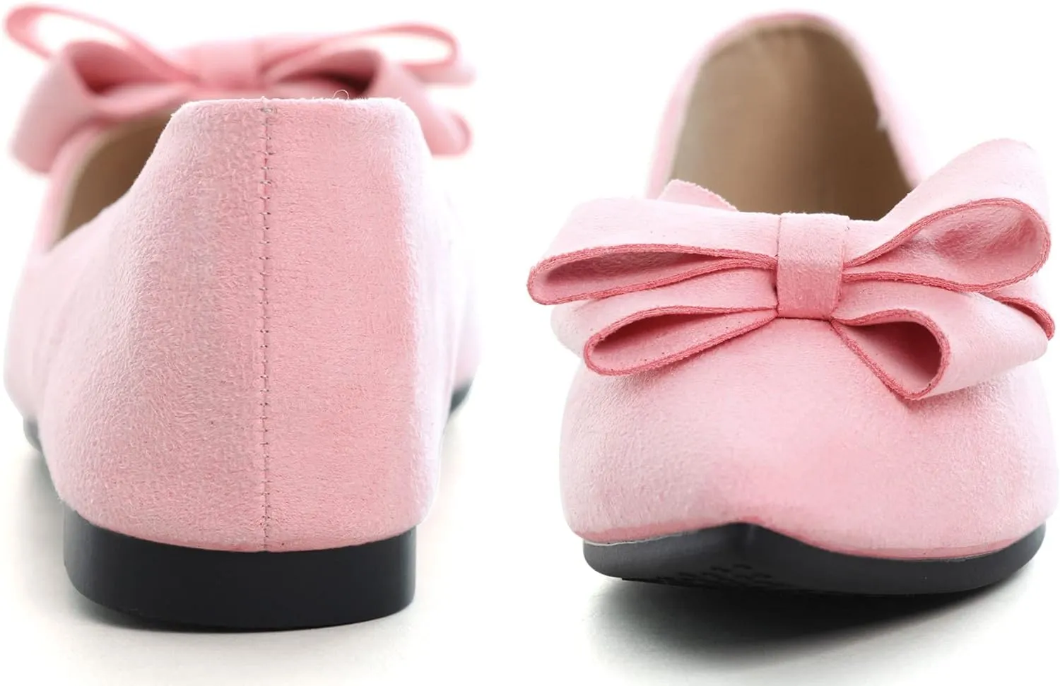 SAILING LU Womens Bow-Knot Ballet Flats Pointed Toe Low-Heel Shoes Suede Dress Shoes Slip On Moccasins