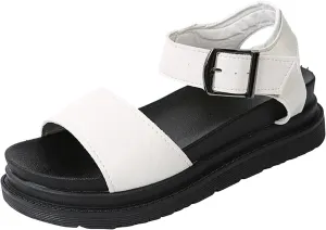 Sandals For Women Open Toes Teen Slippers For Girls Beach Sandal Platform Flats Adjustable Buckle Soft School Shoes