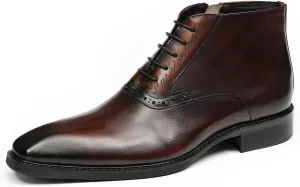 Santimon Chelsea Boots Men Black Dress Formal Brogues Boots Leather Oxfords Boots Fashion Comfort Casual Zipper Ankle Boots