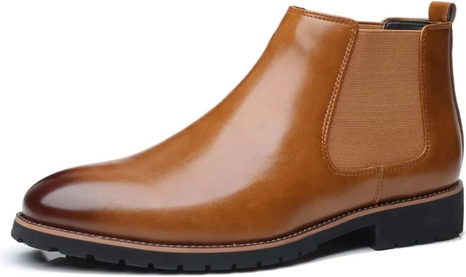Santimon Mens Chelsea Boot Work Casual Dress Slip-On Comfort Fashion Leather Suede Classic Chukka Ankle Boots