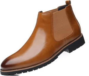 Santimon Mens Chelsea Boot Work Casual Dress Slip-On Comfort Fashion Leather Suede Classic Chukka Ankle Boots