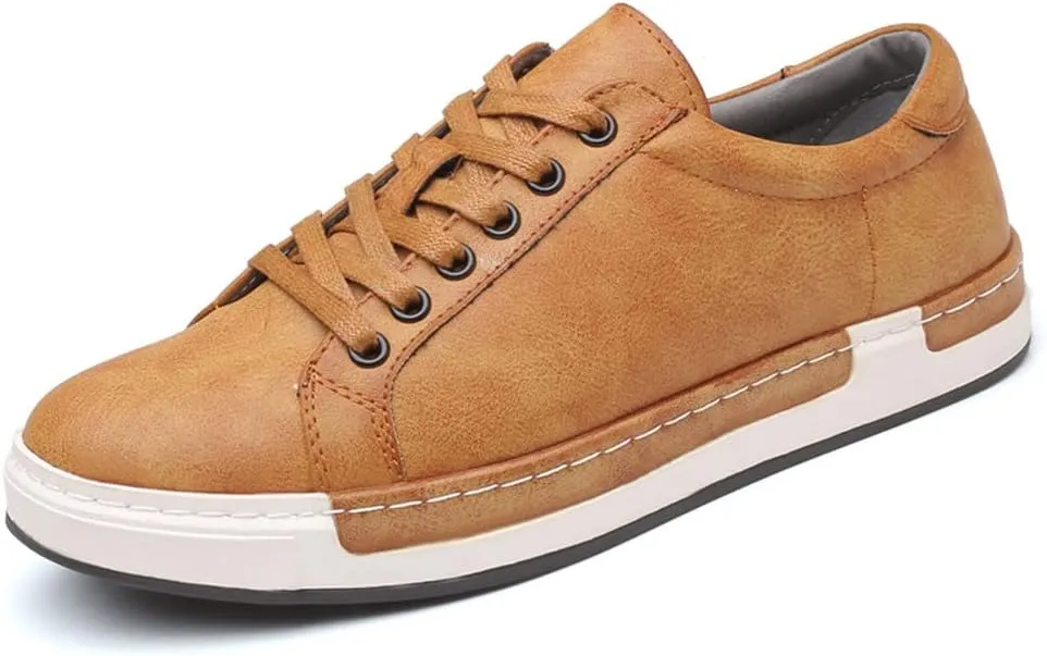 Santimon Mens Classic Sneakers Fashion Leather Sprinter Lace Up Dress Oxfords Shoes