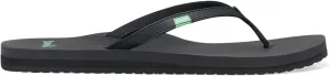 Sanuk Women's Yoga Joy Core | Flip Flops for Women | Yoga Sandals For Women | Memory Foam Footbed | Thin Strap, Black, 6
