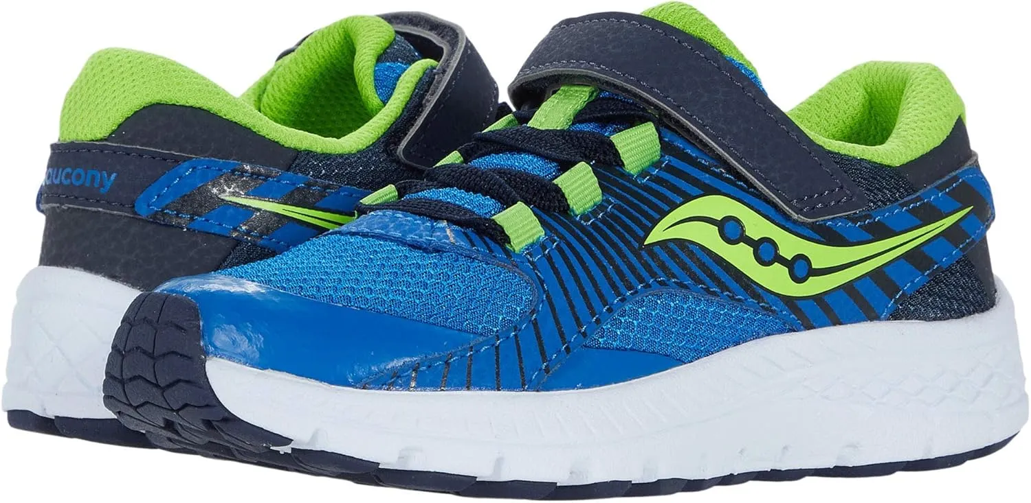 Saucony® Kids Velocer A/C Summer Shoes for Kids – Leather & Textile Upper – Cushioned Footbed (Little Kid/Big Kid) Blue/Green 10.5 Little Kid M