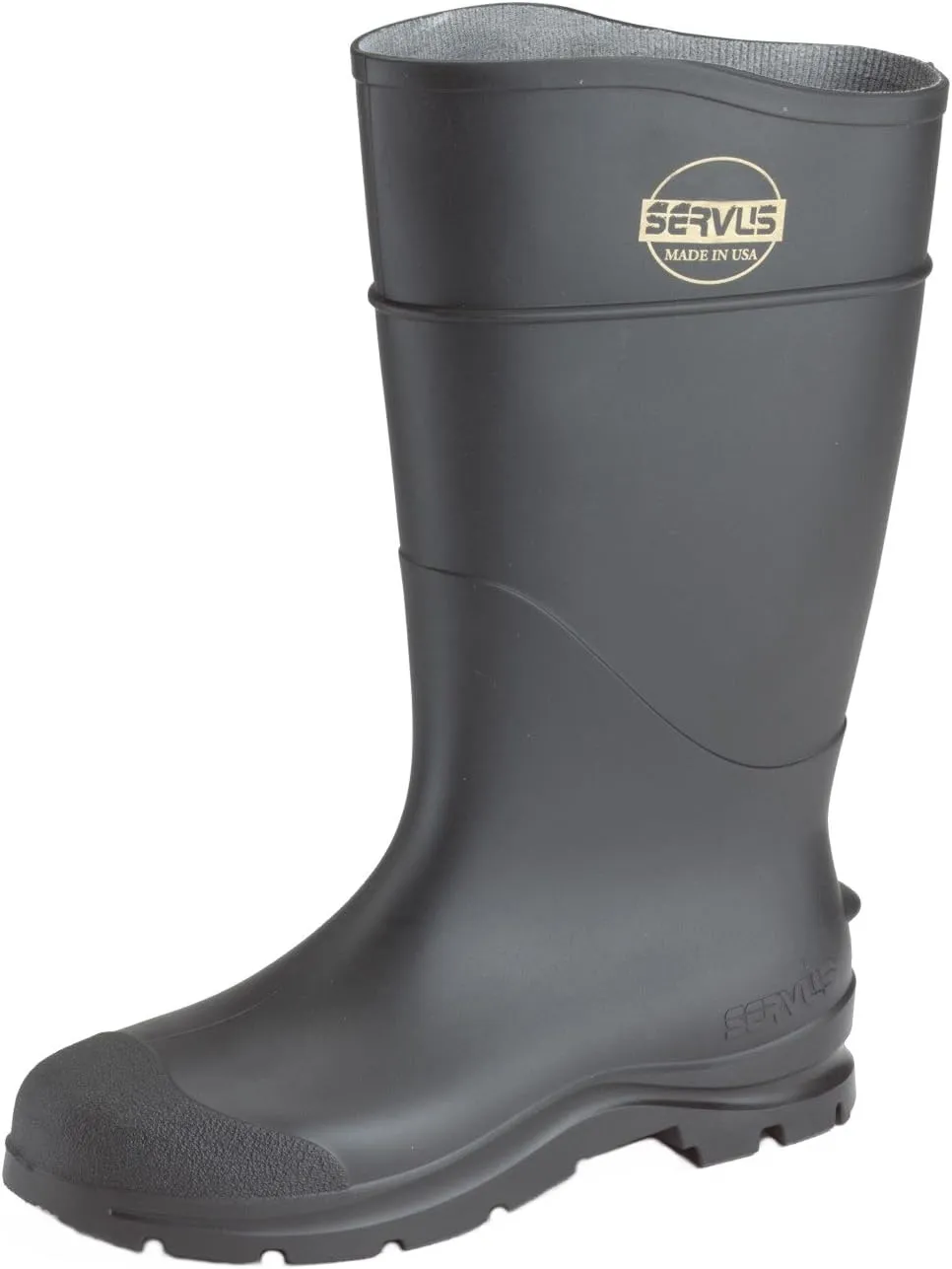 Servus Comfort Technology 14" PVC Steel Toe Men's Work Boots, Black - Steel Toe, 10