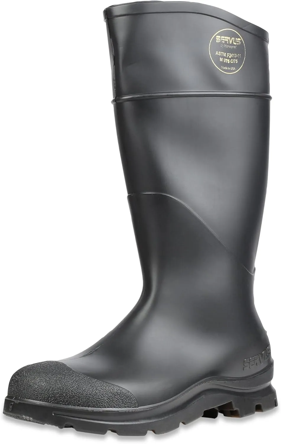 Servus Comfort Technology 14" PVC Steel Toe Men's Work Boots, Black - Steel Toe, 14
