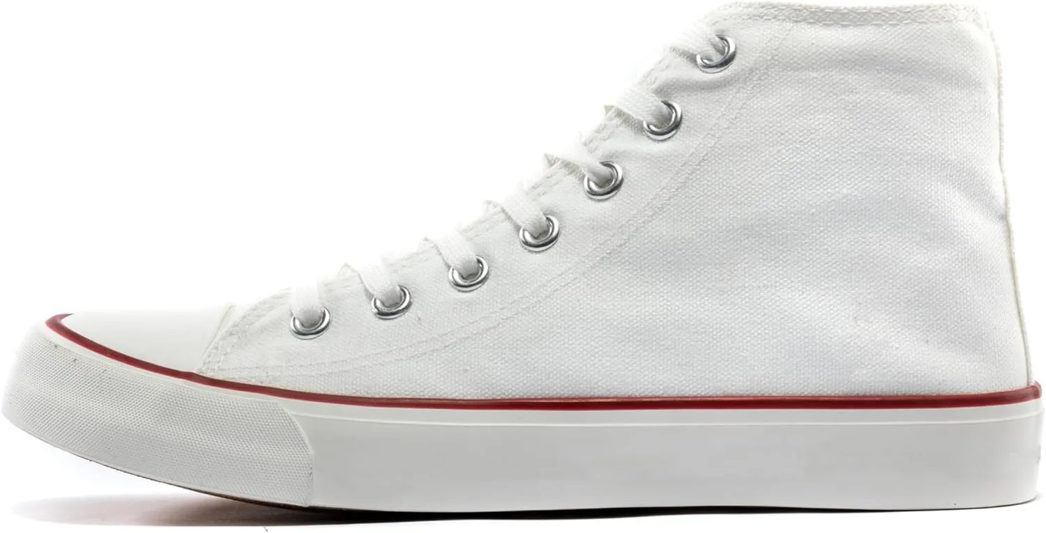sharllen Men's High Top Canvas Sneakers Classic Casual Lace Up Canvas Shoes Comfortable Fashion Walking Shoes for Men