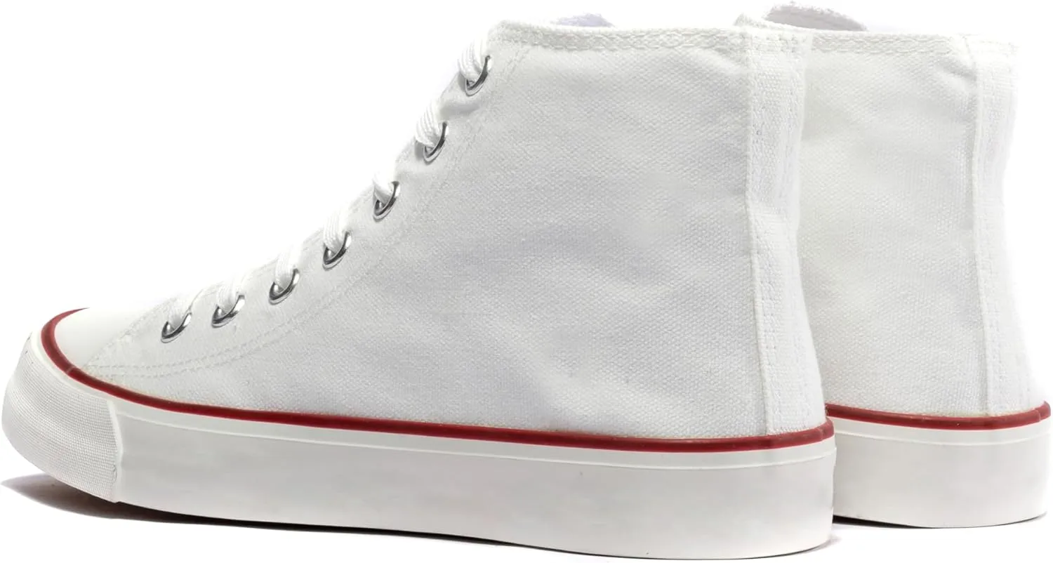 sharllen Men's High Top Canvas Sneakers Classic Casual Lace Up Canvas Shoes Comfortable Fashion Walking Shoes for Men