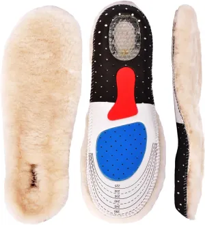 Sheepskin Insoles Shock Absorption Unisex Cozy Warm Durable Soft Winter Sheep Thick Wool Fluffy Fleece Shearling Replacement Inserts Shoe-Pad for Leather Shoe Boots Slippers Wellies Clog Running Shoes