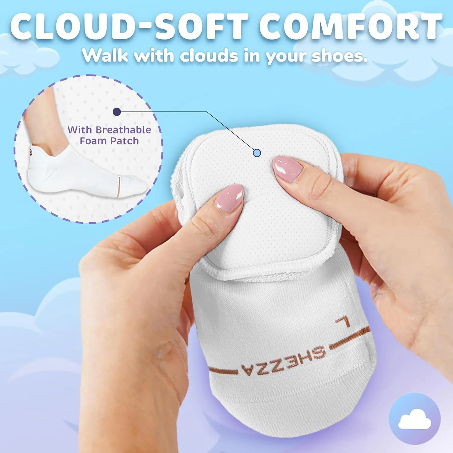 SHEZZA Anti-Blister Cushion Heel Padded Ankle Sock-Breathable,Comfortable-seen on TikTok