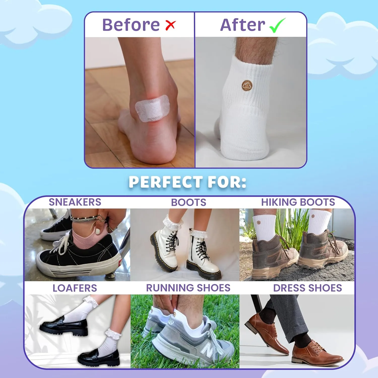 SHEZZA Anti-Blister Cushion Heel Padded Quarter Sock-Breathable,Comfortable-seen on TikTok