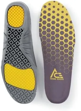 Shoes For Crews Comfort Insole with Gel for Men's, Women's, Inserts to Fit Work Boots and Shoes - Arch Support & Shock Absorption,Men's 11, Women's 12