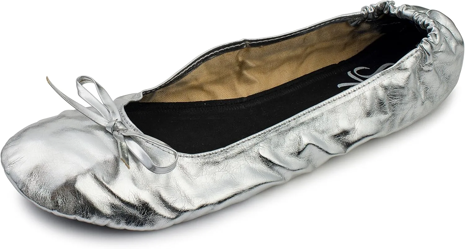 Silky Toes Foldable Flats for Women Purse Ballet Shoes Ballerina Slippers