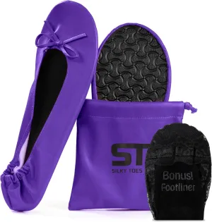 Silky Toes Foldable Flats for Women Purse Ballet Shoes Ballerina Slippers