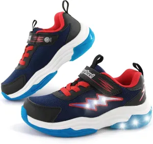 SKYWHEEL Kids Sneakers for Boys Light Up Shoes with Switch Tennis Running Athletic Shoes Toddler Size 10 to Big Kids Size 5