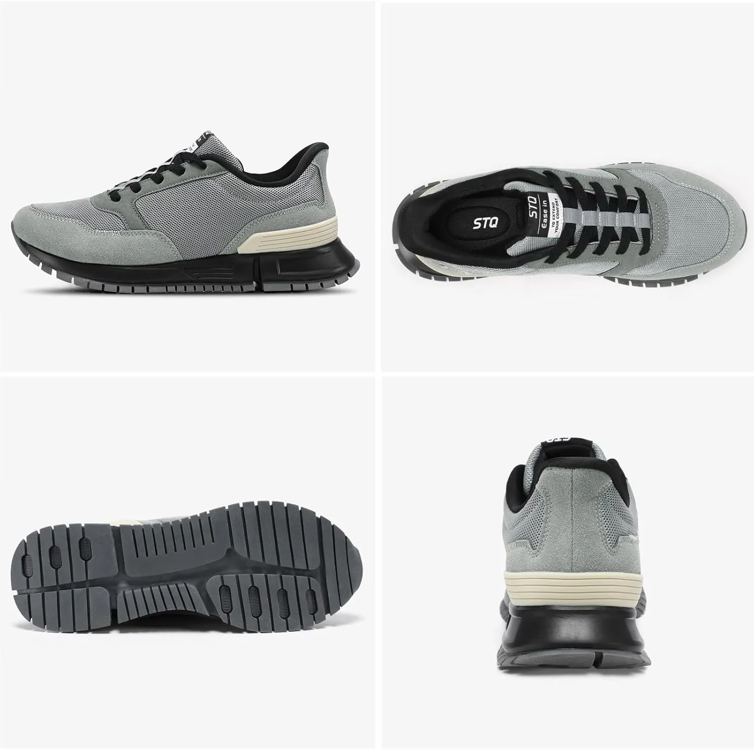STQ Classic Sneakers for Men Lace-up Mens Walking Running Shoes Casual Tennis Shoes