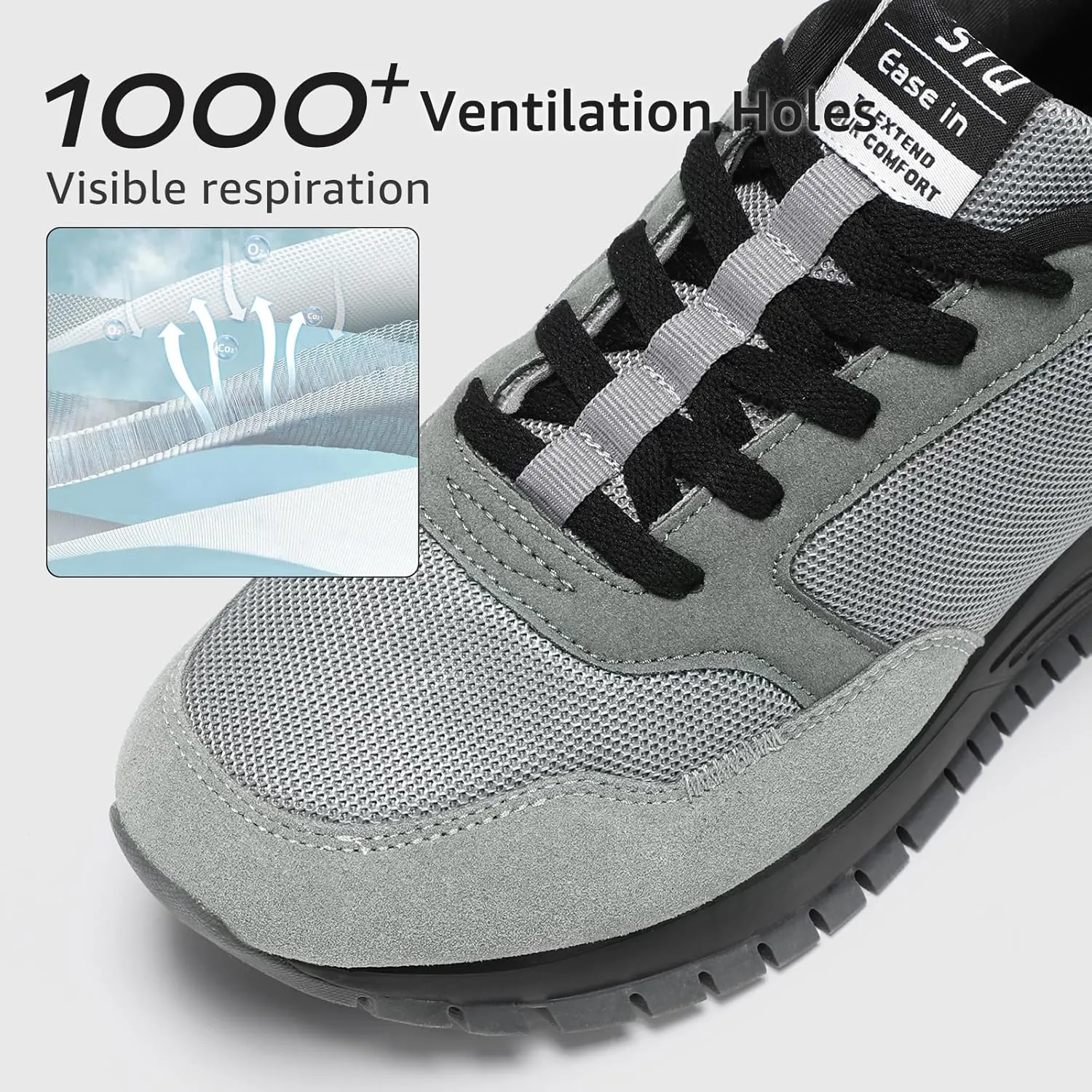 STQ Classic Sneakers for Men Lace-up Mens Walking Running Shoes Casual Tennis Shoes
