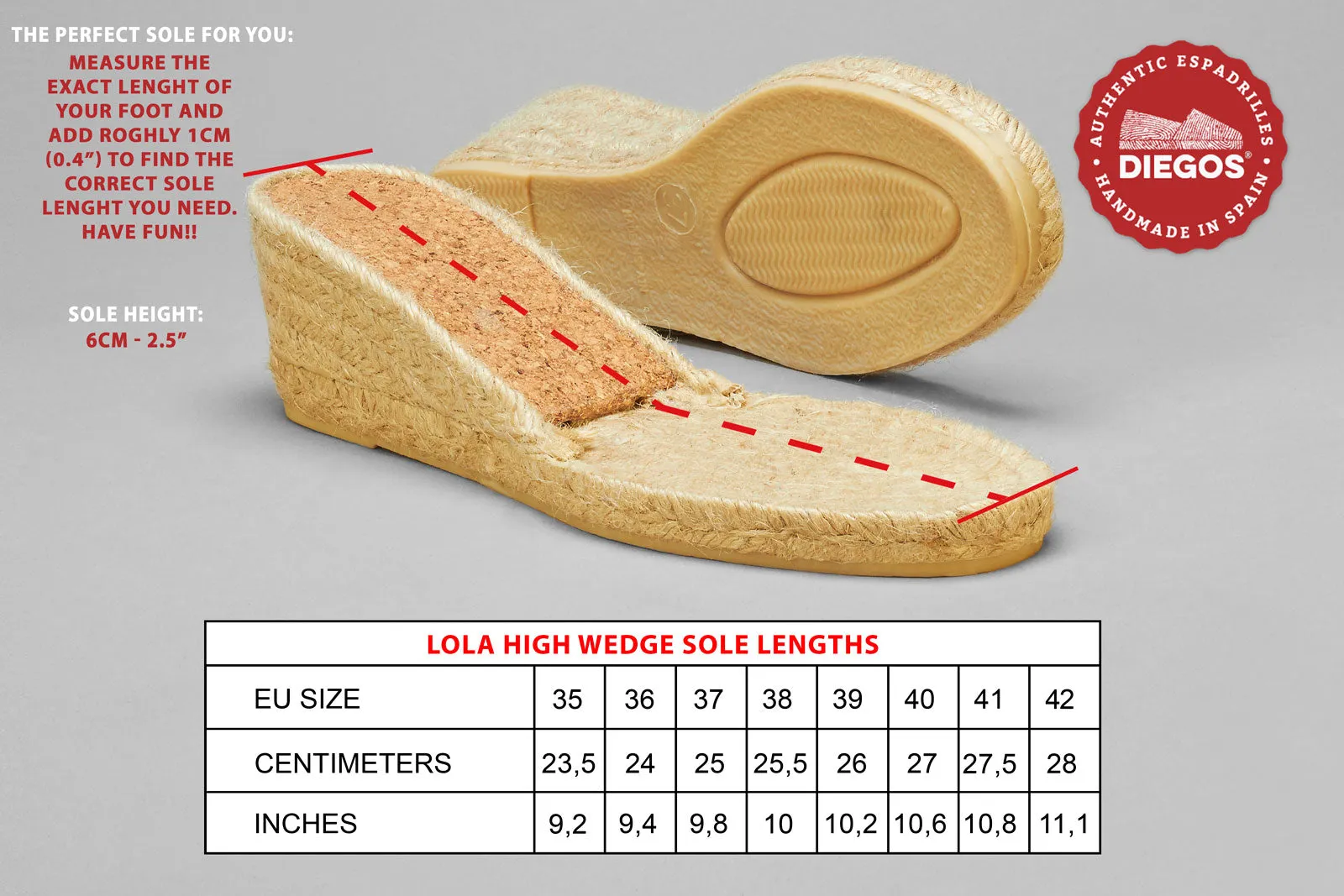 Suela de cuña alta Lola
