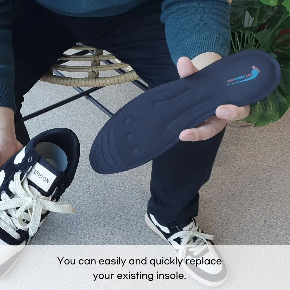 Superior Massaging Gel Shoe Inserts – Comfort & Shock-Absorbing Insoles for Foot Relief, Glycerin-Filled for Men & Women (8.5 US Women's (M Size))