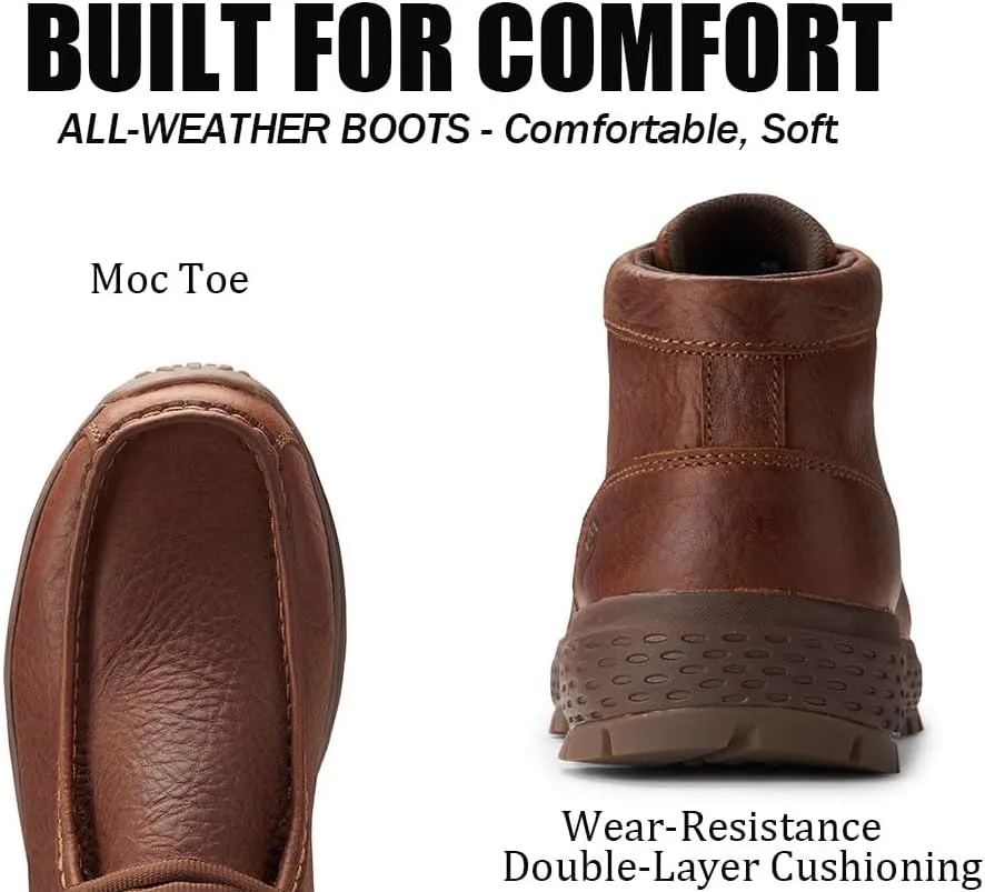 SUREWAY Men's Chukka Boots,Fashion and Comfort Driving Shoes, Leather Moc Toe Work Boots