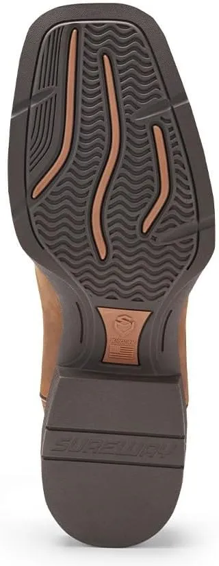 SUREWAY Western Cowboy Boots for Men,Square Toe Casual/Work/Chukka Boots, Ankle Length Classic Comfort Oxford Style Footwear