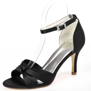 TarfiC Women's Open Toe Kitten Heels with Ankle Strap Low Heel Dress Shoes, 2.36" Buckle Detail, Ideal for Weddings, Proms, & Bridal Events