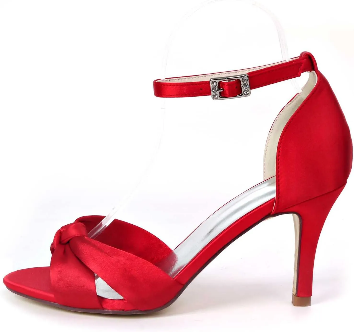 TarfiC Women's Open Toe Kitten Heels with Ankle Strap Low Heel Dress Shoes, 2.36" Buckle Detail, Ideal for Weddings, Proms, & Bridal Events