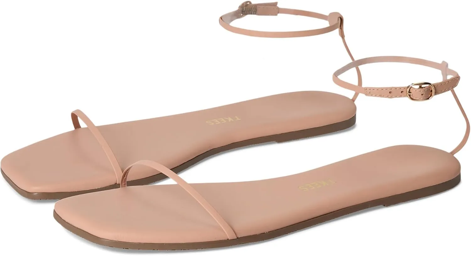 TKEES Women's Square Toe Twiggy Flat Sandal