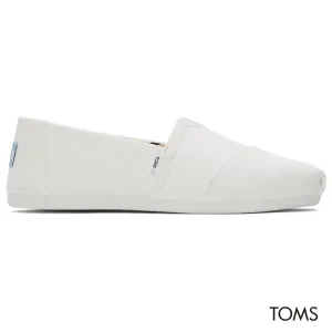 TOMS Women Alpargata Recycled Cotton Canvas Shoes - White