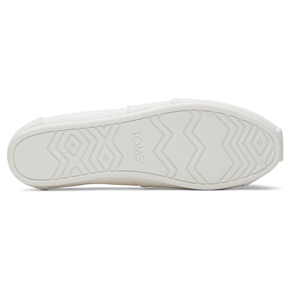 TOMS Women Alpargata Recycled Cotton Canvas Shoes - White