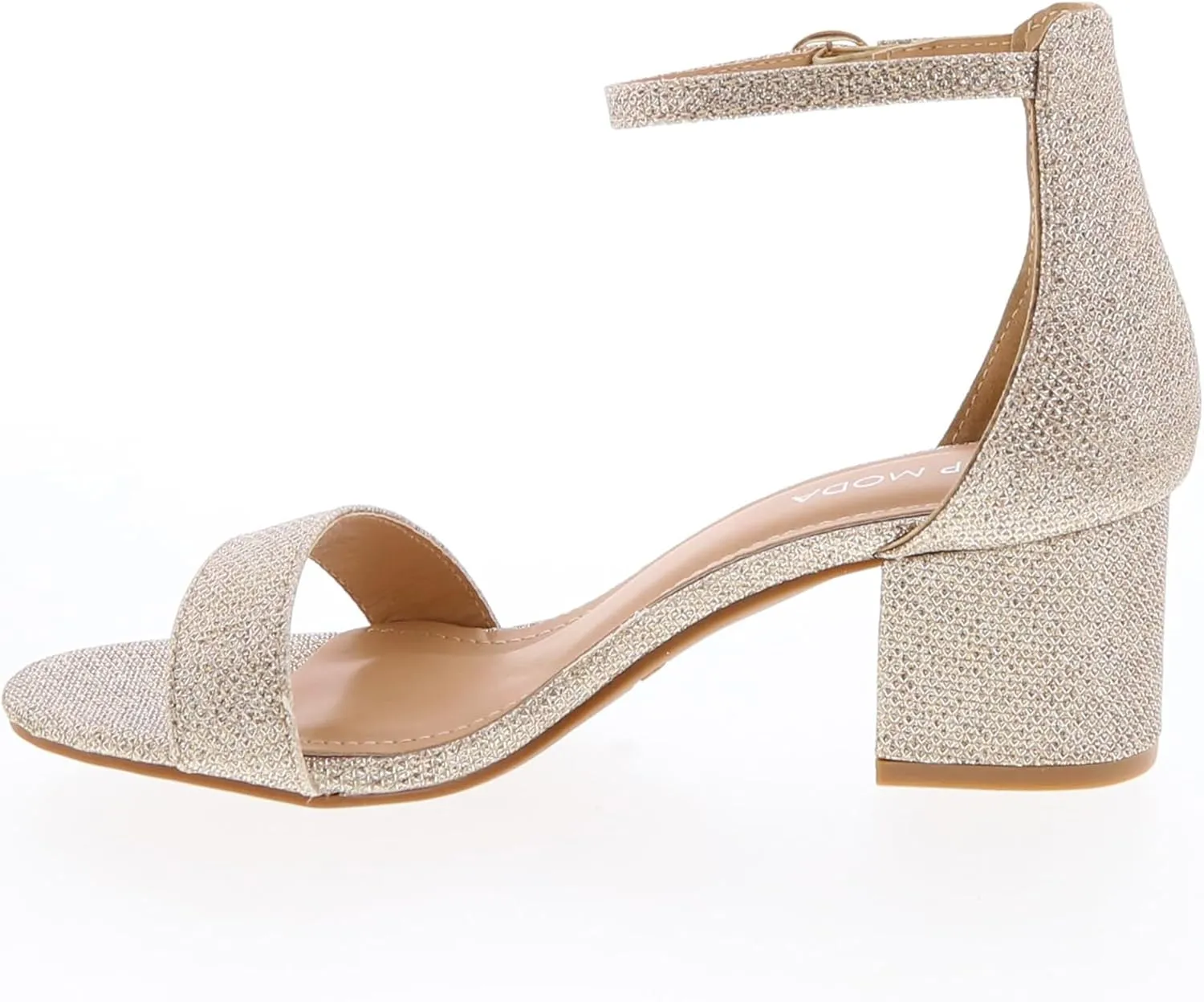 TOP Moda Darcie-1 Ankle Strap Dressy High Heel Sandal, Non-slip Sole, For Wedding, Party, Prom, Evening Wear, or Any Occasion, Sleek Style Block Heel Sandals