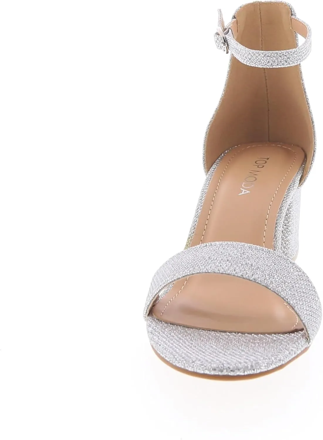 TOP Moda Darcie-1 Ankle Strap Dressy High Heel Sandal, Non-slip Sole, For Wedding, Party, Prom, Evening Wear, or Any Occasion, Sleek Style Block Heel Sandals