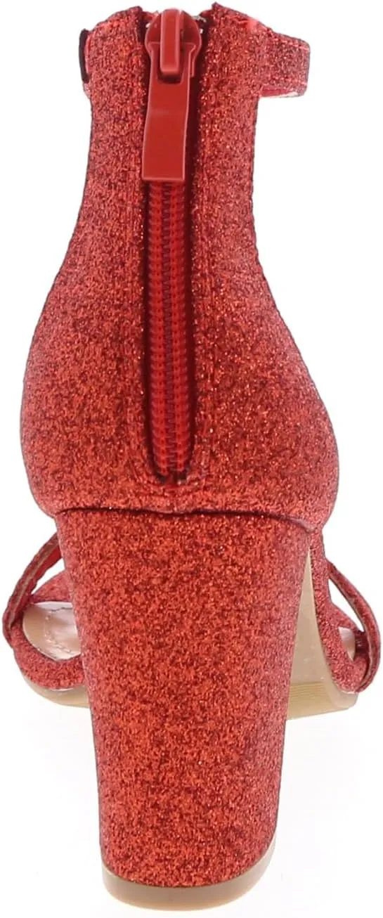 TOP MODA Hannah-1 Ankle Strap Dressy High Heel Sandal, Non-slip Sole, For Wedding, Party, Prom, Evening Wear, or Any Occasion, Sleek Style Block Heel Sandals