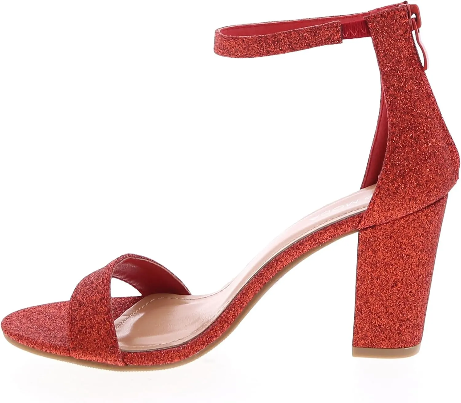 TOP MODA Hannah-1 Ankle Strap Dressy High Heel Sandal, Non-slip Sole, For Wedding, Party, Prom, Evening Wear, or Any Occasion, Sleek Style Block Heel Sandals