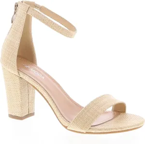 TOP MODA Hannah-1 Ankle Strap Dressy High Heel Sandal, Non-slip Sole, For Wedding, Party, Prom, Evening Wear, or Any Occasion, Sleek Style Block Heel Sandals