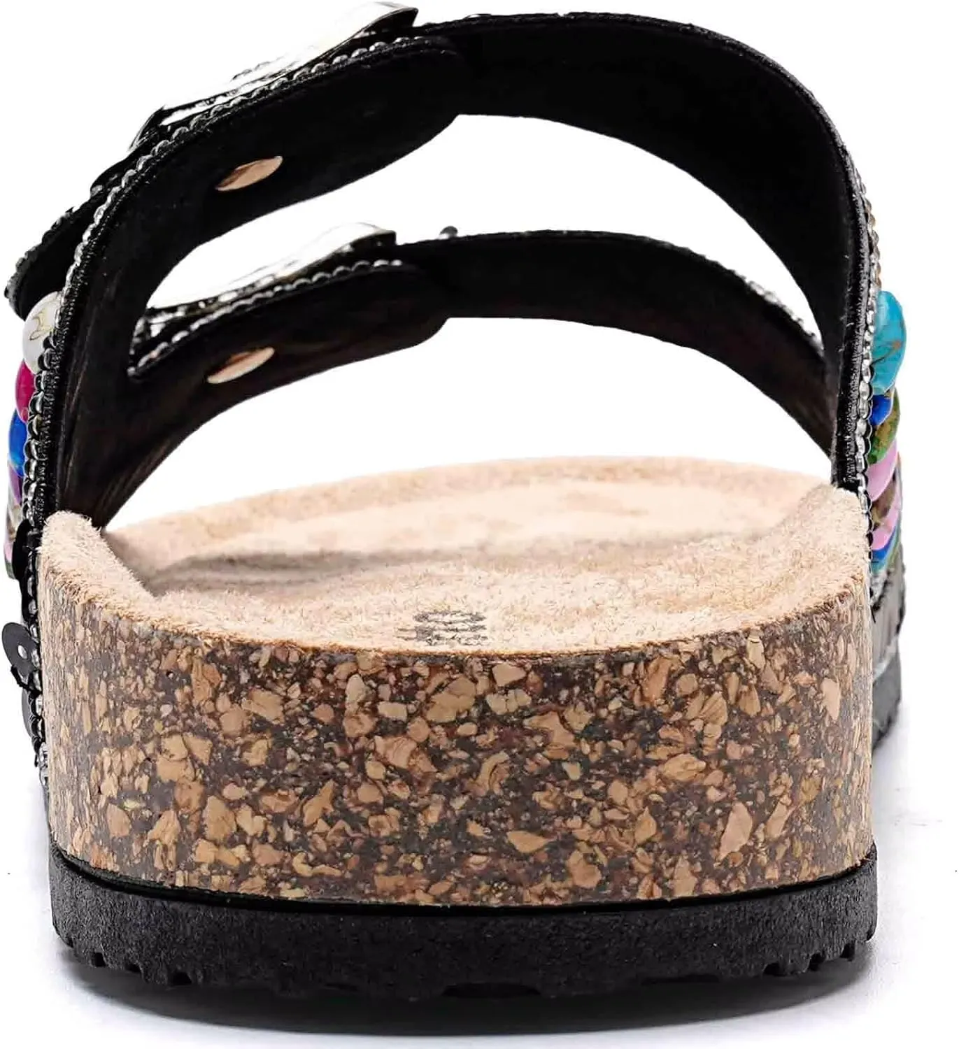 Torotto Womens Slides with Cork Footbed Open Toe Adjustable Webbing Flat Sandals for Walking | Beach | Indoor