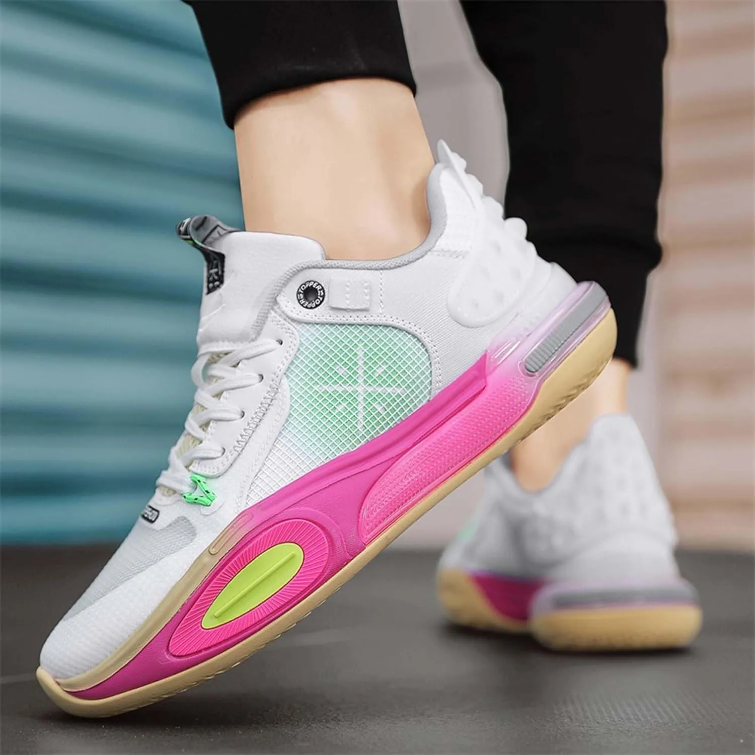 Unisex Basketball Shoes Anti Slip Wear-Resistant Shock-Absorbing Fashionable Sports Boots