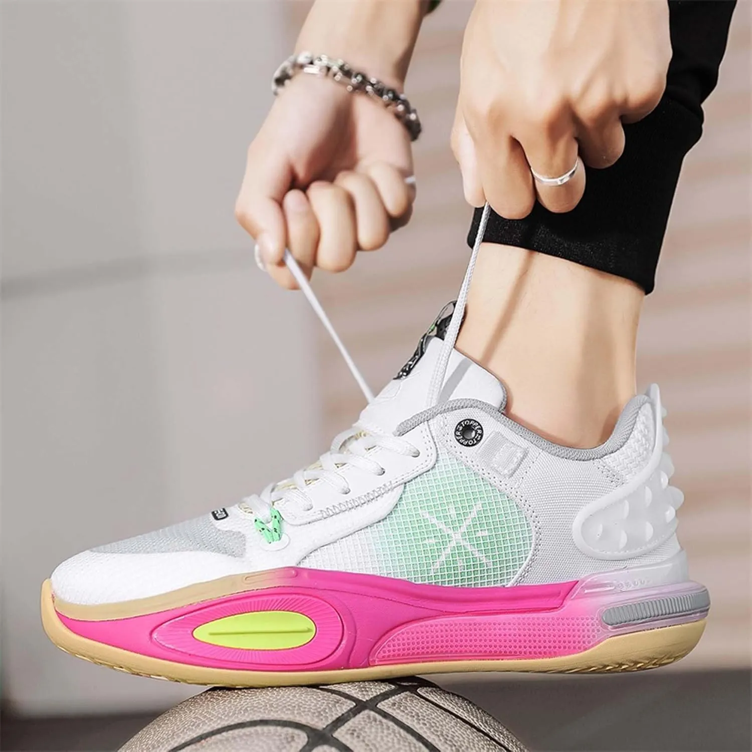 Unisex Basketball Shoes Anti Slip Wear-Resistant Shock-Absorbing Fashionable Sports Boots