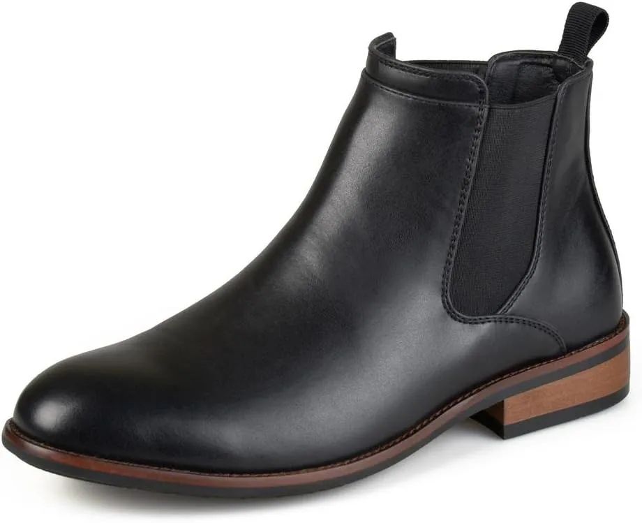 Vance Co. Men's Landon Wide Width Tru Comfort Foam Pull-on Round Toe Chelsea Boot - Black, Size: 10.5 Wide