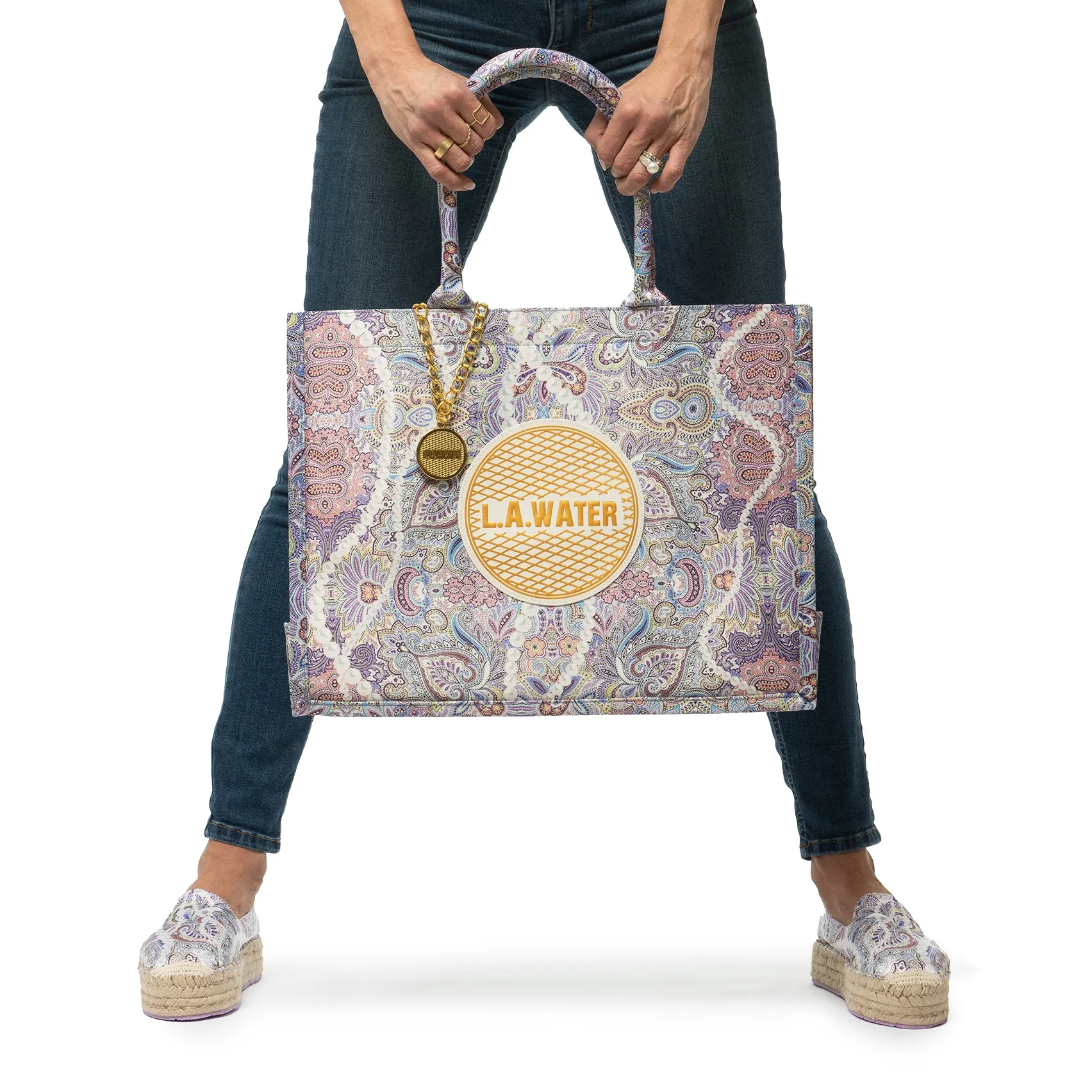 VIOLET PAISLEY TOTE BAG