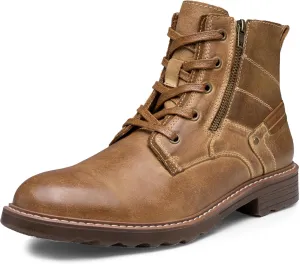 Vostey Mens Boots Motorcycle Casual Boots for Men Zipper Fashion Chukka Boots Mens