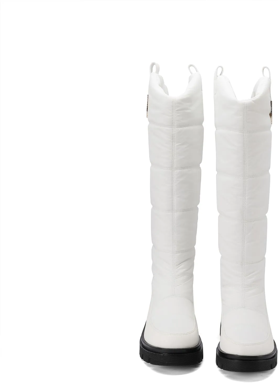 Warm Waterproof Winter Down Knee-high Boots for Women Thickened Insulated Faux Fur Lined Mid-Calf Boots Comfort Heat Retain Outdoor Cold Lightweight Snow Boots