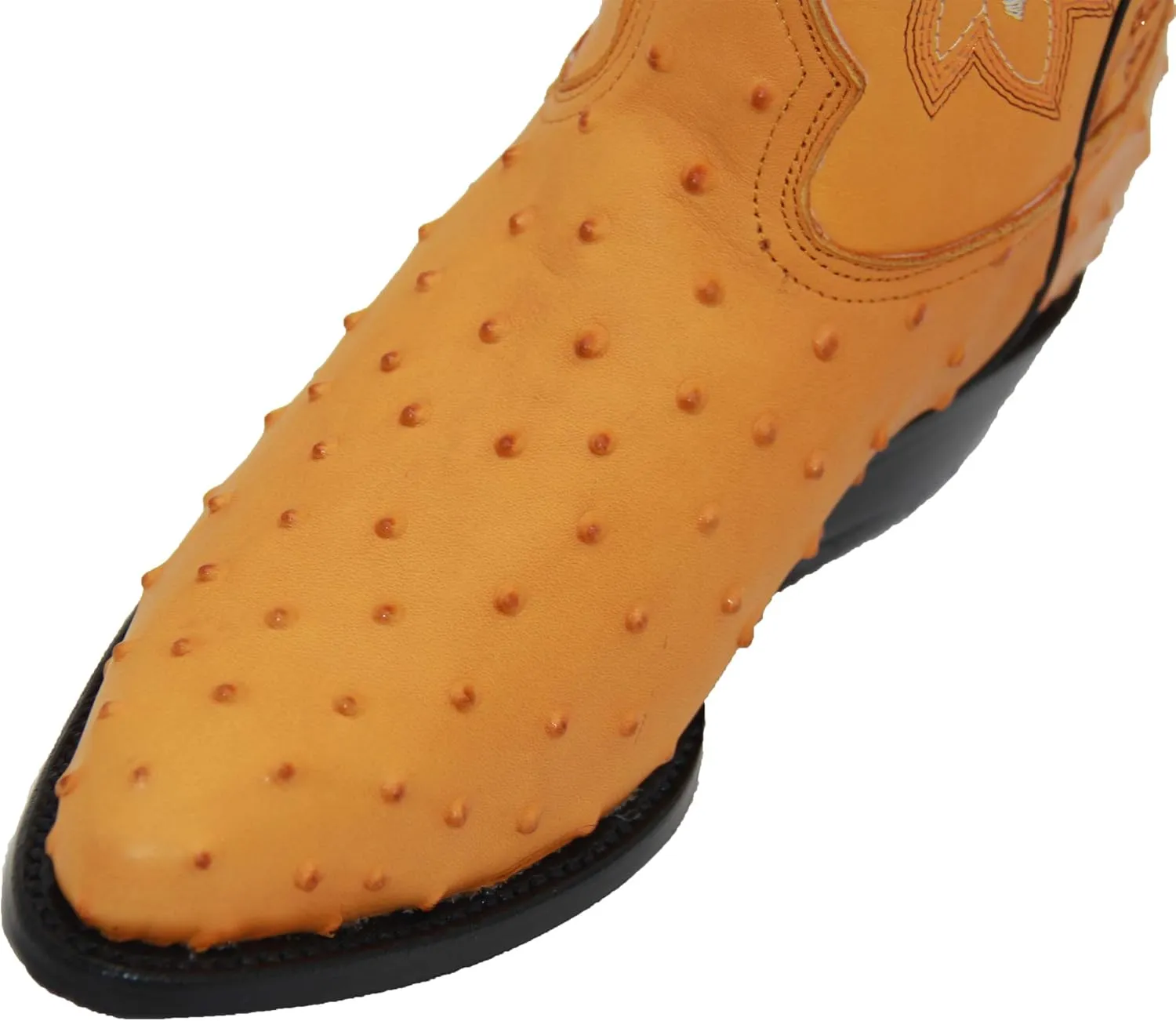 Western Shops Mens Leather Ostrich Quill Print Western Cowboy Boots